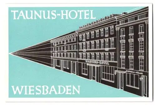 Kofferaufkleber Wiesbaden, Das Taunus-Hotel neben der Hubertus-Klause