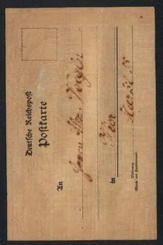 Holz-AK Osterhase mit Eierkorb, Ostern 1904