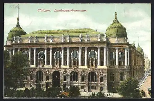 AK Stuttgart, Blick auf Landesgewerbemuseum