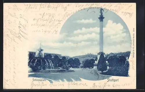 AK Stuttgart, Blick auf den Schlossplatz