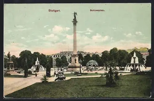 AK Stuttgart, Blick auf den Schlossplatz