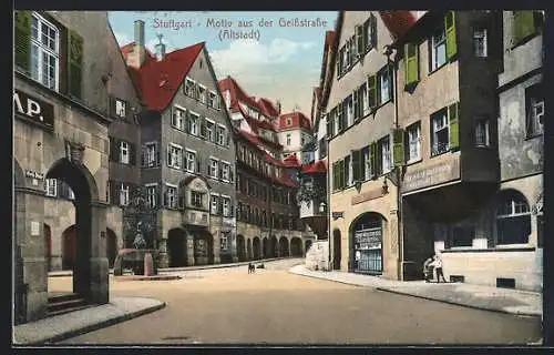 AK Stuttgart, Motiv aus der Geissstrasse (Altstadt)