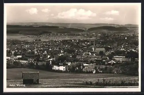 AK Aalen /Württbg., Teilansicht mit Kirche