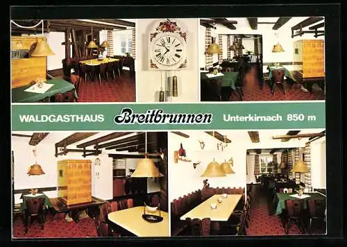 AK Unterkirnach /Schwarzwald, Gasthaus Breitbrunnen Fam. Biegert, Innenansichten