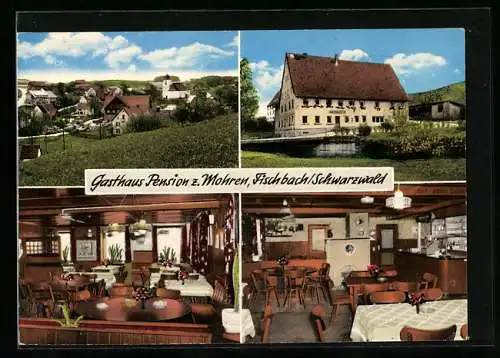 AK Fischbach / Niedereschbach, Gasthaus und Pension Zum Mohren mit Gasträumen, Teilansicht