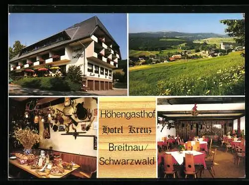 AK Breitnau /Schwarzwald, Gasthof Hotel Kreuz Fam. Willmann, Ortsansicht