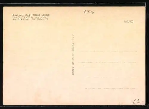AK Glottertal /Schwarzwald, Gasthaus zur Schlossmühle K. Mack, Mühle