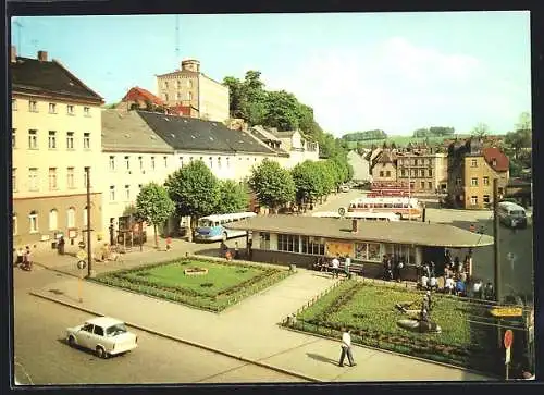 AK Schleiz, Am Neumarkt aus der Vogelschau