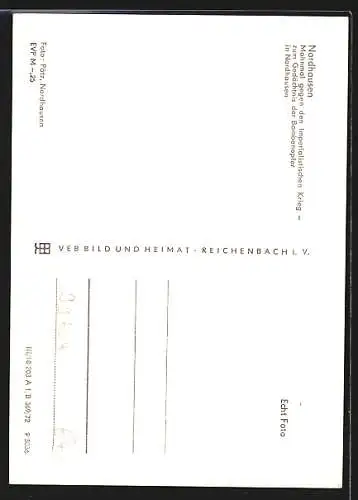 AK Nordhausen, Mahnmal gegen den imperialistischen Krieg zum Gedächtnis der Bombenopfer in Nordhausen