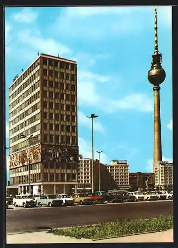 AK Berlin, Haus des Lehrers am Alexanderplatz, Fernsehturm