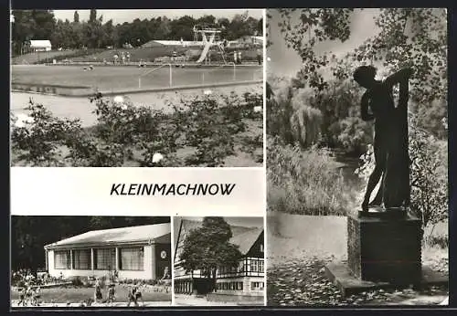 AK Kleinmachnow /Kr. Potsdam, Schwimmbad und Parkanlage
