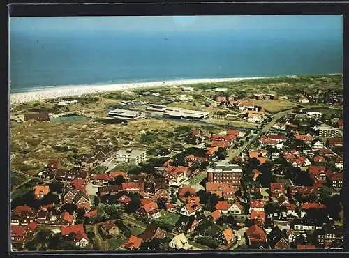 AK Insel Langeoog, Ortsansicht vom Flugzeug aus