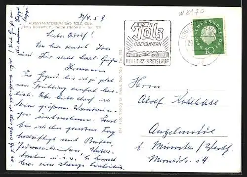 AK Bad Tölz /Obb., Das Alpensanatorium Haus Kaiserhof, Herderstrasse 6