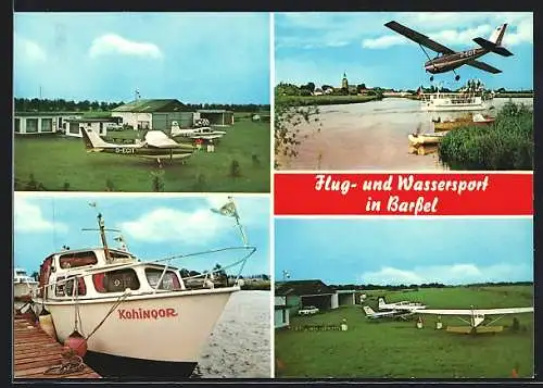 AK Barssel, Flugplatz Loher Ostmark, Flugzeuge D-ECIT u. Boot, Flugsport, Wassersport