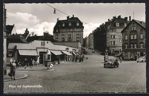 AK Hof / Saale, Pfarr mit Sophienstrasse