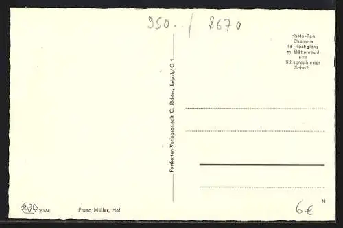 AK Hof a. d. Saale, Strassenpartie mit Rathaus