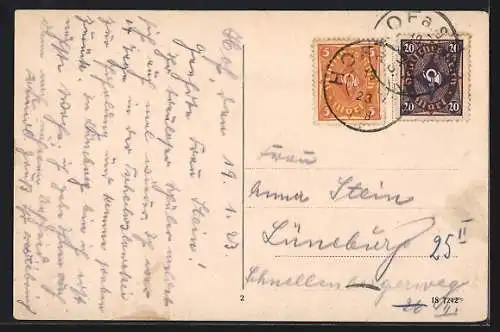 AK Hof i. B., Teilansicht mit Saalebrücke