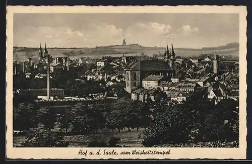 AK Hof / Saale, Blick vom Weisheitstempel