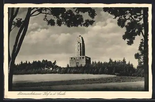 AK Hof a. d. S., Der Bismarckturm