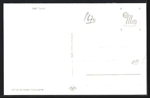 AK Hof a. d. S., Gesamtansicht mit Umgebung aus der Vogelschau