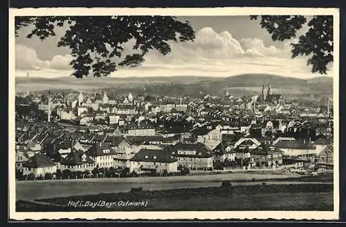 AK Hof / Bayern, Stadtansicht aus der Ferne