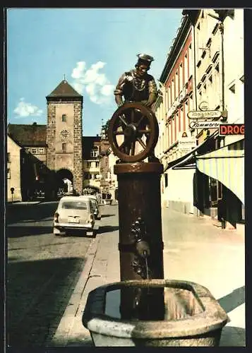 AK Villingen /Schwarzw., Radmacherbrunnen und Torturm