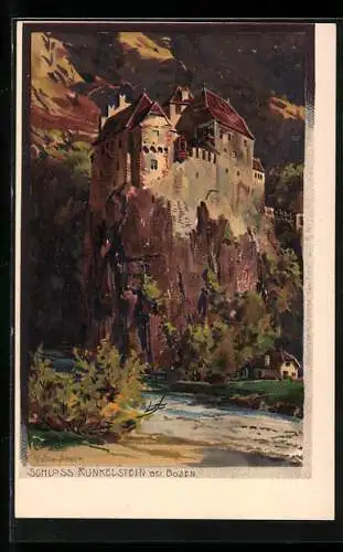 Künstler-AK Zeno Diemer: Bozen Schloss Runkelstein