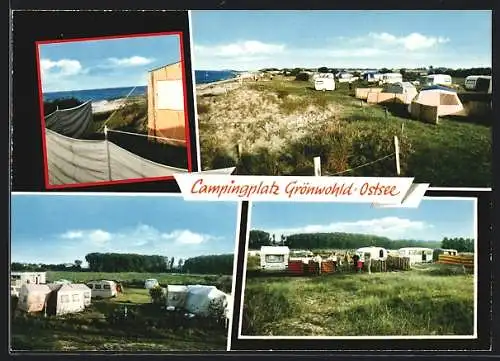 AK Krusendorf, Campingplatz Grönwohld mit Blick auf die Ostsee