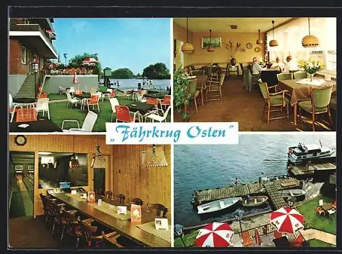 AK Osten /Oste, Hotel Restaurant Fährkrug, Bes. Horst Ahlf, Deichstrasse 1, Innen- und Aussenansichten