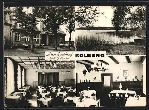 AK Kolberg /Kr. Königs Wusterhausen, Gasthof Alter Dorfkrug, Bes. G. Rehder, Aussen- und Innenansicht