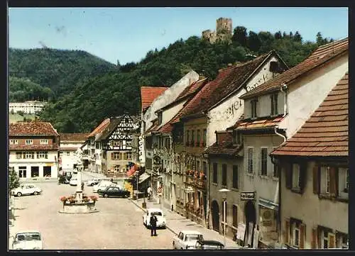 AK Waldkirch / Breisgau, Marktplatz und Kastelburg