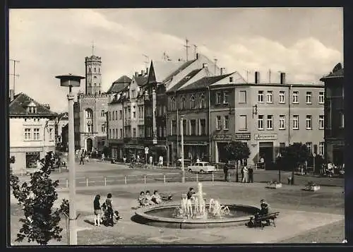 AK Meuselwitz /Altenburg, Partie am Marktplatz