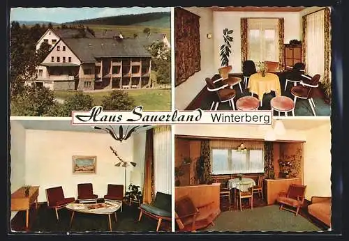 AK Winterberg im Hochsauerland, Das Kurheim Haus Sauerland II, mit Innenansichten