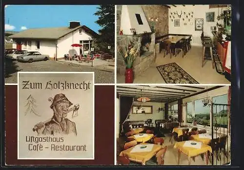 AK Usseln, Café-Restaurant Zum Holzknecht mit Innenansichten