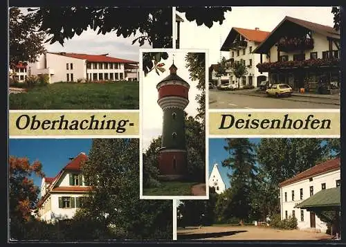 AK Oberhaching-Deisenhofen, Der Turm, Strassenpartie, Ortspartie