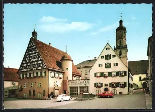 AK Bopfingen, Marktplatz mit Rathaus