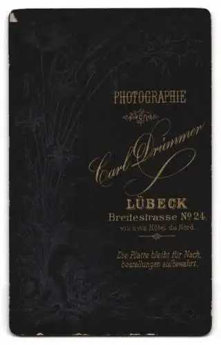 Fotografie Carl Drümmer, Lübeck, Breitestrasse No 24, Porträt einer Dame mit Buch