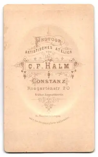 Fotografie F. Halm, Constanz, Rosgartenstr. 20, Porträt einer eleganten Dame