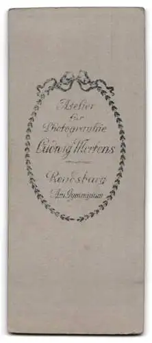 Fotografie Ludwig Mertens, Rendsburg, Am Gymnasium, Porträt einer eleganten Dame