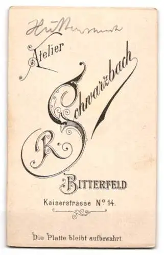 Fotografie Atelier R. Schwarzbach, Bitterfeld, Kaisersstrasse 14, Portrait eines jungen Mannes