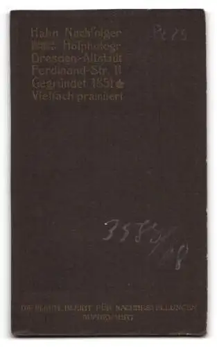 Fotografie Hahn, Dresden-Altstadt, Ferdinandstrasse 11, Profil eines eleganten Herren