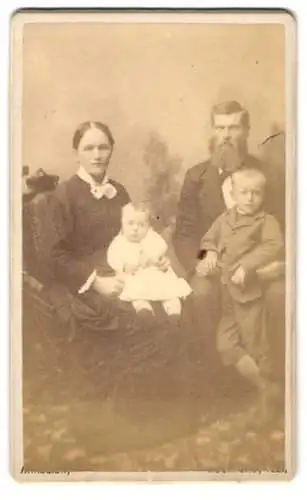 Fotografie Hakelier, Rockford, East State St. 330, Familienporträt mit Eltern und zwei Kindern