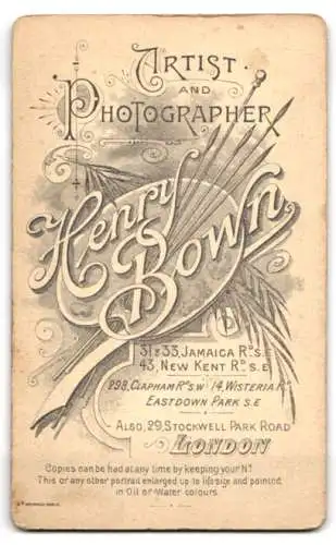 Fotografie Henry Bown, London, Stockwell Park Road 29, Porträt eines eleganten Herren