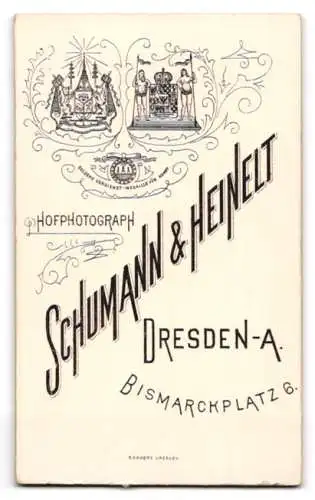 Fotografie Schumann & Heinelt, Dresden, Bismarckplatz 6, Porträt einer Frau in gemusterter Kleidung