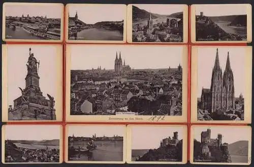 Fotografie Stengel & Markert, Dresden, Ansicht Köln a. Rh., Taschen-Tableuax, Dom, Mainz, Bingen, Remagen, Bacharach