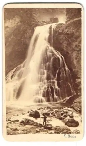 Fotografie Karl Boos, Salzburg, Ansicht Golling, Schwarzbach - Wasserfall