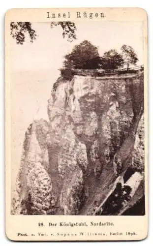 Fotografie Sophus Williams, Berlin, Ansicht Stubbenkammer / Rügen, Königsstuhl Nordseite um 1895