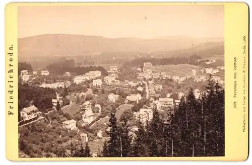 Fotografie Sophus Williams, Berlin, Ansicht Friedrichroda, Panorama der Ortschaft von Gottlob gesehen um 1885