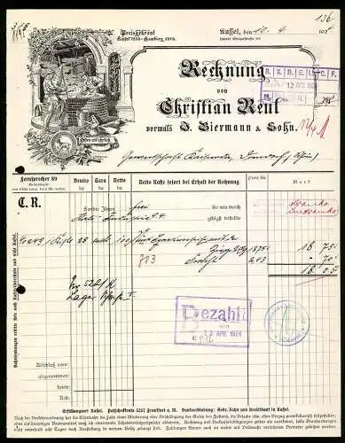 Rechnung Kassel 1924, Firma Christian Reul, Zwei Männer bei der Arbeit