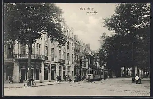 AK Den Haag, Kneuterdijk, Strassenbahn